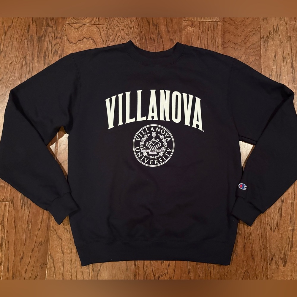 Champion Villanova University Navy Blue Sweatshirt Logo Size Medium